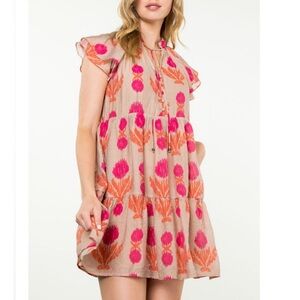 THML NELLY ROSE PRINT TIERED DRESS size large